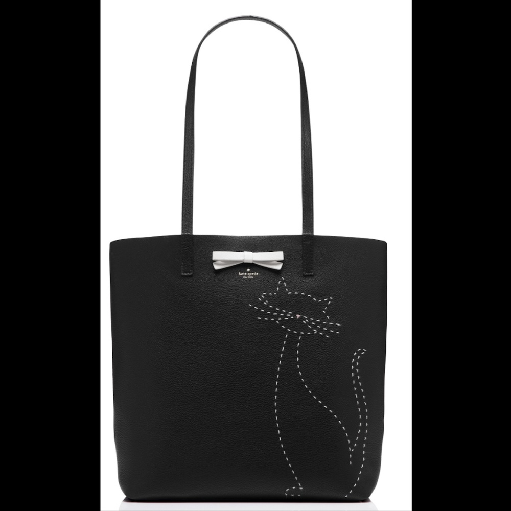 SOLD NWT KATE SPADE ON PURPOSE LEATHER CAT TOTE - Picture 1 of 8